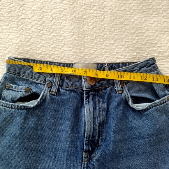 One Teaspoon Jackson Mid Waist Wide Leg Denim Jeans Rosewood Sz 25 - Picture 9 of 11